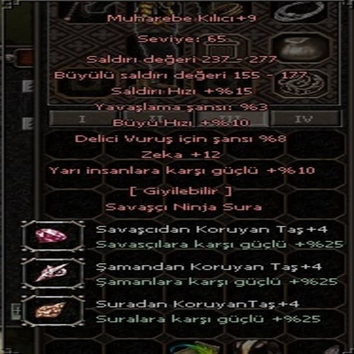  +9 MUHAREBE KILICI